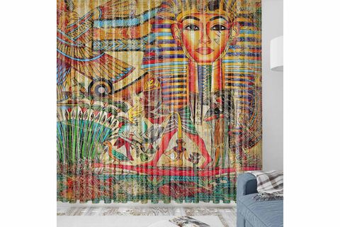 ELSE MISIR ETNİK DESENLİ DEKORATİF MODERN 3D TÜL FON PERDE 140X270