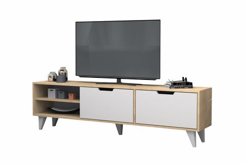 VOLGE TV ÜNİTESİ, MEŞE BEYAZ, 180 CM