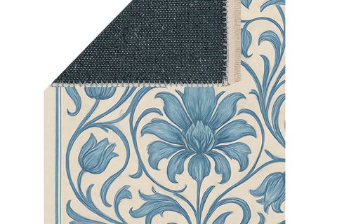 VİNTAGE MAVİ LALE DESENLİ HALI, DOKUMA TABAN HALI, 328 YNG, 100X150 CM
