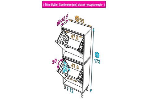 İLKİM ALT VE ÜST MODÜL SEPETLİ BANYO DOLABI, 55 CM