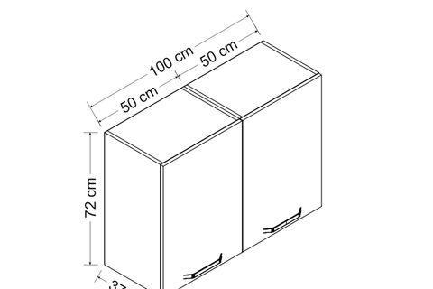 MİNAR 100 CM MUTFAK DOLABI BEYAZ 100-B2-ÜST MODÜL