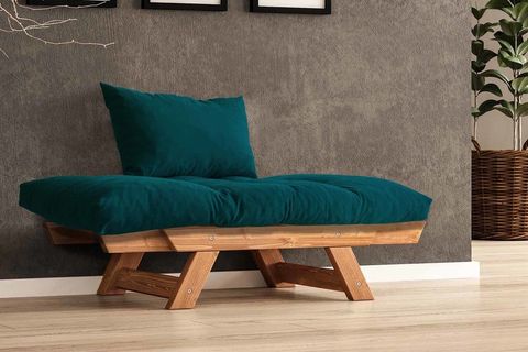 WOODESK ADALAR MASİF AHŞAP BERJER, TİK-PETROL RENK, CPT8158-140