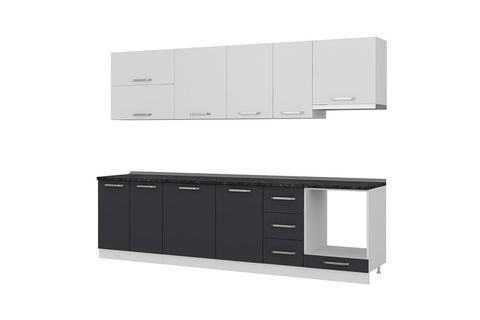 MİNAR AVANOS 290 CM MUTFAK DOLABI BEYAZ ANTRASİT 290-A8