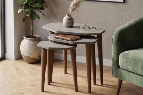 POLİ ZİGON SEHPA, BETON DESEN