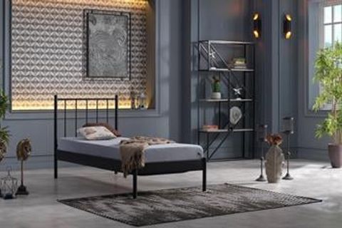 FALEZ ST METAL KARYOLA, SİYAH, 90X190