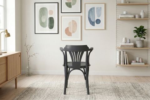 DEKOPAJLI AHŞAP KOLLU SANDALYE, ANTRASİT