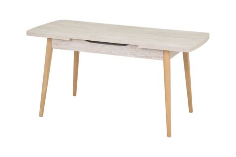 AVANOS AHŞAP AYAK AÇILIR KAPANIR MDF MUTFAK MASASI, 70X120+30 CM, BEJ NATUREL