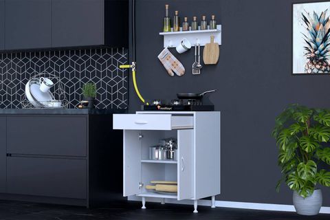 QPLAS M OCAK ALTI 1 RAFLI SET, 48 CM, ASKILI RAFLI