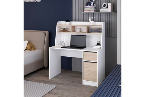 ORİNA ÇALIŞMA MASASI, BEYAZ DERİN SEPET