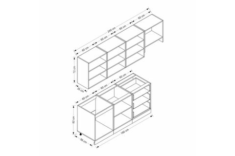 MİNAR 240 CM MEBRAN C MUTFAK DOLABI BEYAZ 240-MCB2