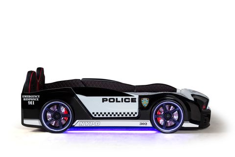 MUSTANG ARABALI FULL LEDLİ KUMANDALI MÜZİKLİ YATAK, POLİS