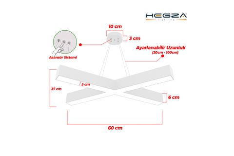 HEGZA LIGHTING PAPILLON LED AVİZE, BEYAZ KASA BEYAZ IŞIK