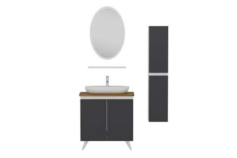 NİKA BANYO DOLABI AY2K80, BEYAZ ANTRASİT, 100 CM