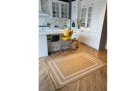 HALIMAX İNDİA JÜT HALI 668, BEYAZ ÇERÇEVELİ, 160X230