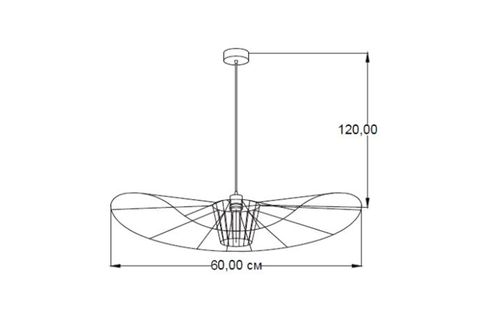 AYŞİN ŞAPKA ENDÜSTRİYEL AVİZE, SİYAH, ÇAP 60 CM