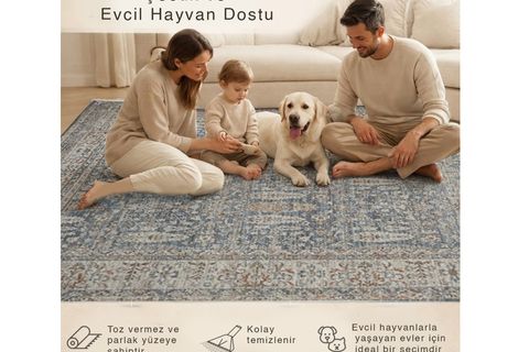 PERUS ANTİBAKTERİYEL DOKUMA HALI, MAVİ 10207 160X230 CM