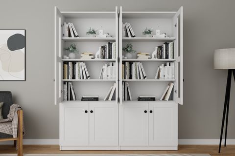 LİSA VİTRİN ÇOK AMAÇLI DOLAP, 8 KAPAKLI, BEYAZ