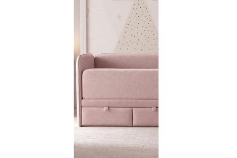 DÜNYA DÖŞEMELİ DİVAN, AÇIK PEMBE, 90X190, KORKULUKSUZ