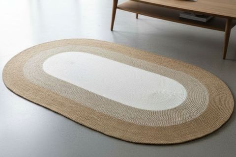 FLOW OVAL HALI, BEYAZ NATURAL, 80X150 CM