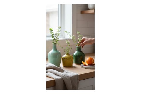 DÖRTLÜ TERRACOTTA DEKORATİF VAZO SETİ