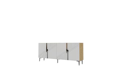 EVVA KONSOL VE TV SEHPASI SAFİRMEŞE BEYAZ SİLVER 180 CM KA1828DBS