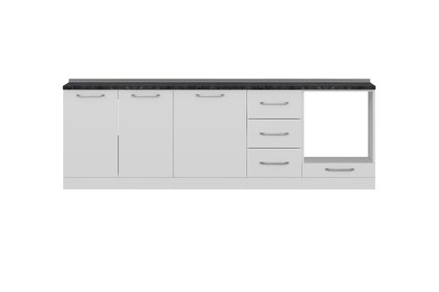 MİNAR 255 CM MUTFAK DOLABI BEYAZ 255-B3-ALT MODÜL