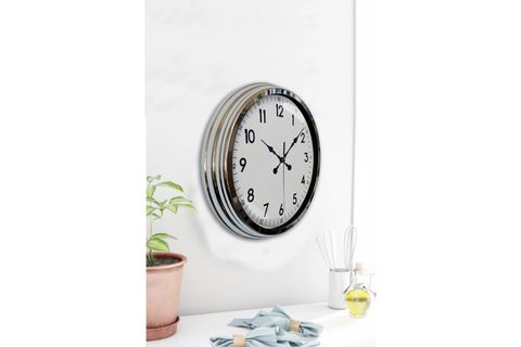 MODERN KLASİK KROM METAL DUVAR SAATİ 40 CM