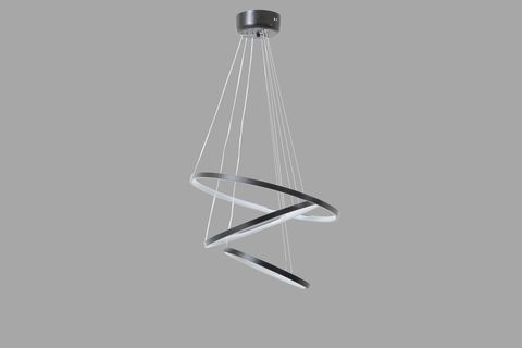 LÜX ÇEMBER ÜÇLÜ  LEDLİ AVİZE, SİYAH