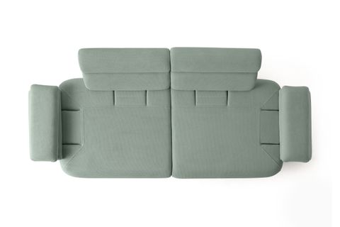 ALASKA SIRT MEKANIZMALI CEVIZ KASALI ÜÇLÜ KOLTUK, SU YEŞİL