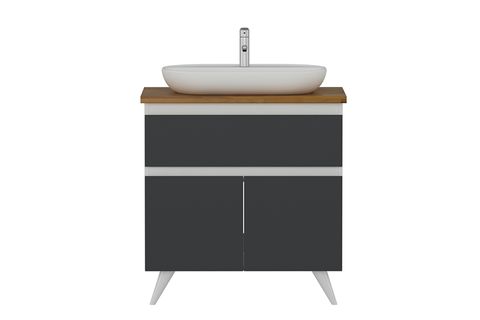 NİKA BANYO DOLABI ALT 85CM AY2K1Ç TZG BEYAZ ANTRASİT