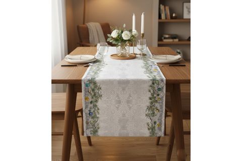 GÜMÜŞ YILBAŞI PAMUKLU MASA RUNNER, 0066 50X150