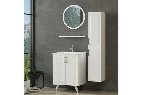 SANYA BANYO DOLABI AY2K130, BEYAZ, 65CM