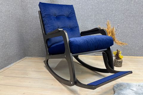 KONTES SALLANAN SANDALYE, LACİVERT, WENGE SİYAH AYAKLI