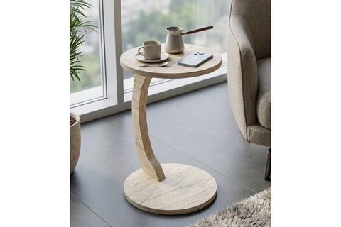 TEKERLEKLİ C SEHPA, TRAVERTEN