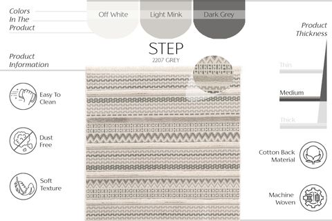 ENTİ HALI STEP 2207 GRİ, 160X230