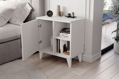 ROSE KOMODİN, MAT BEYAZ, 3 BÖLMELİ