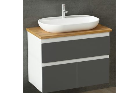 NİKA BANYO DOLABI ALT 85CM AS2K1Ç TZG BEYAZ ANTRASİT