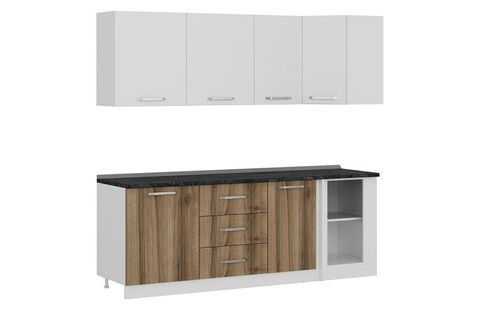 MİNAR 225CM KÖŞE MUTFAK DOLABI BEYAZ DORE K225D3