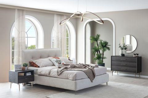 PANDORA NOX YATAK ODASI TAKIMI CAMLI, KÖŞE MODÜLLÜ, KOYU CEVİZ