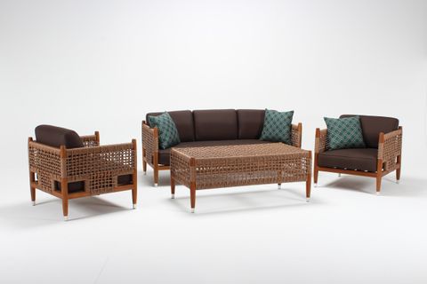 KASTOR RATTAN ÜÇLÜ KOLTUK, KAHVERENGİ
