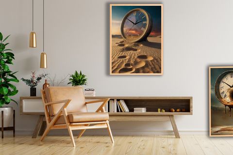 SAHRA ÇERÇEVELİ DUVAR SAATİ, 50X70