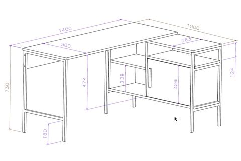 MODULAGO OFİS MASA TAKIMI, ANTRASİT CEVİZ