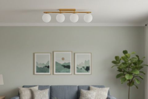 ROMA DÖRTLÜ PLAFONYER AVİZE, GOLD BEYAZ