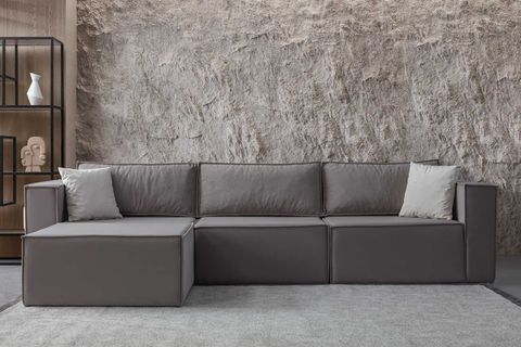 MİLLER SIRT MİNDERLİ KÖŞE KOLTUK, KADİFE, VİZON