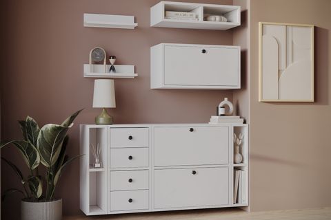 BK ÇOK AMAÇLI DOLAP, 3 DÜŞER KAPAKLI 4 DÖRT ÇEKMECELİ, KBR