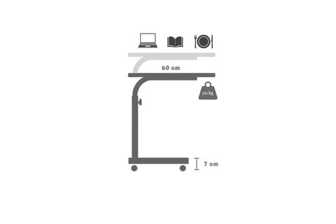 BAMBU YÜKSEKLİK AYARLI SEHPA, ATLANTİK ÇAM, 60X40