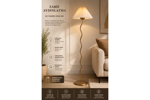 EVA ESKİTME LAMBADER PİLELİ KREM ABAJURLU
