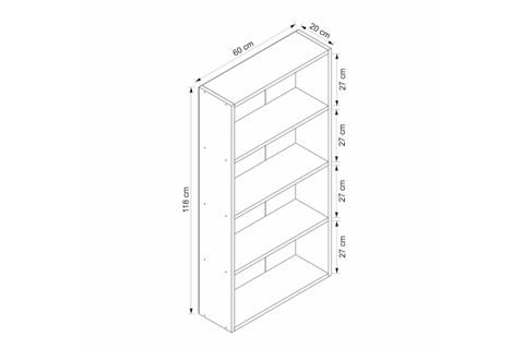 ADEL KİTAPLIK, BEYAZ, 3 RAFLI
