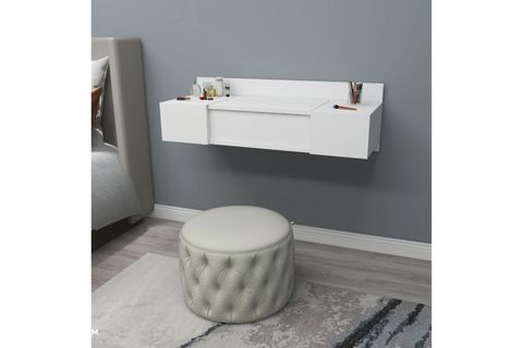 ZAKKUM RAFLI AYNALI DUVARA MONTE MAKYAJ MASASI, BEYAZ