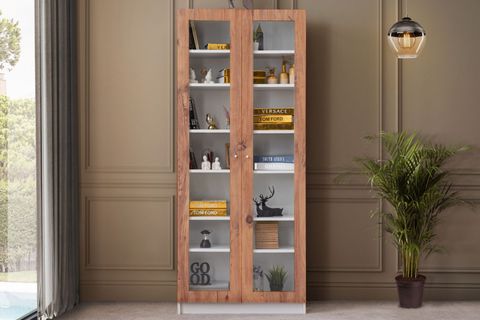 LOTUS KİTAPLIK, CEVİZ, 2 KAPAKLI